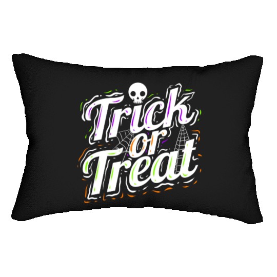 Trick Or Treat Spiderweb Halloween Lumbar Pillows