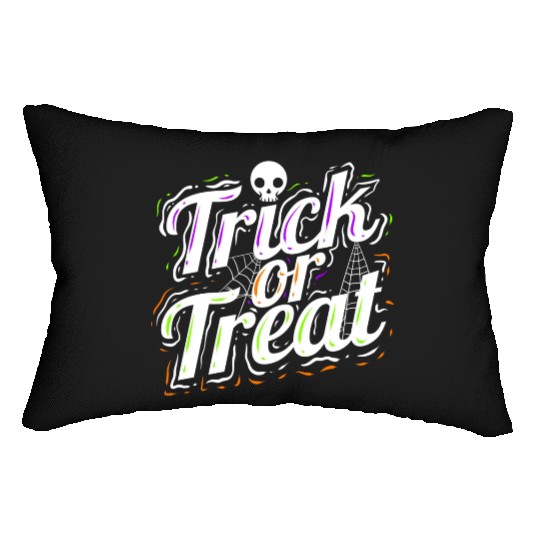 Trick Or Treat Spiderweb Halloween Lumbar Pillows