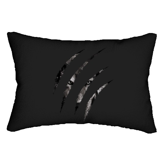 claws mark | Pack of Alpha Wolf were here Lumbar Pillows