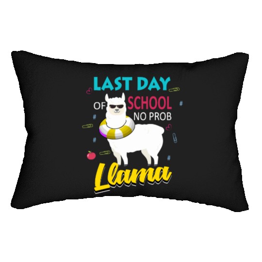 Llama Last Day of School Teacher No Prob Lumbar Pillows