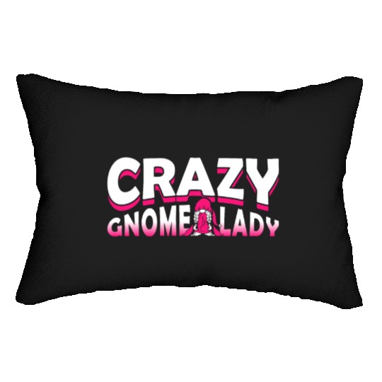 Lawn Garden Crazy Gnome Lady Design for a Garden Lumbar Pillows