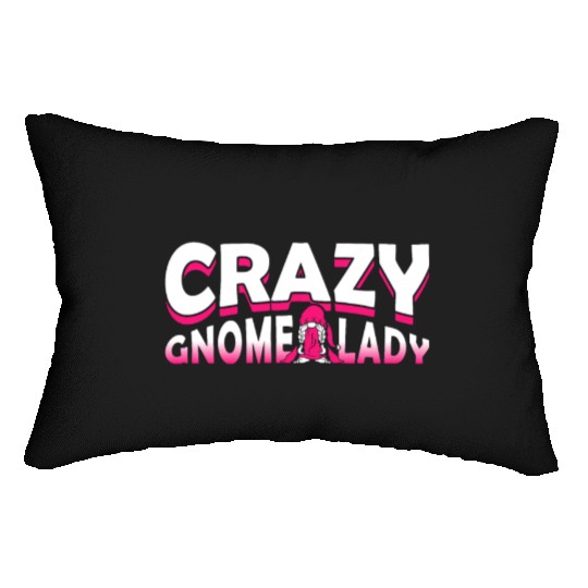Lawn Garden Crazy Gnome Lady Design for a Garden Lumbar Pillows