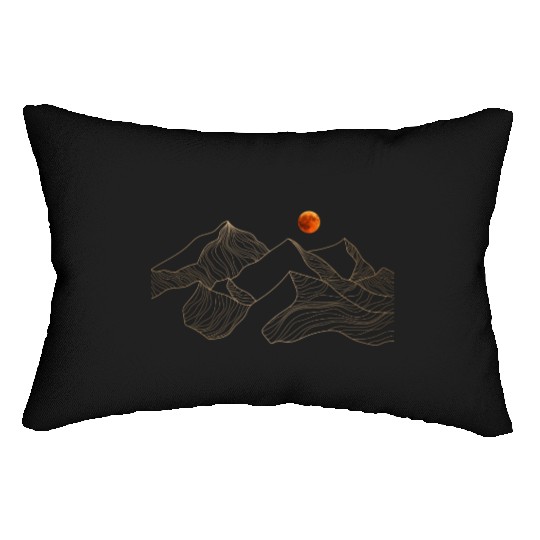 red moon mountain Lumbar Pillows