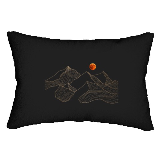 red moon mountain Lumbar Pillows