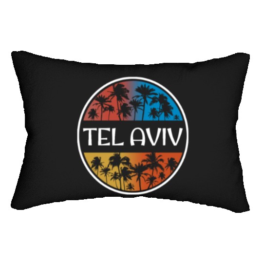 Tel Aviv Israel Stylish Vacation Souvenir Palm Lumbar Pillows