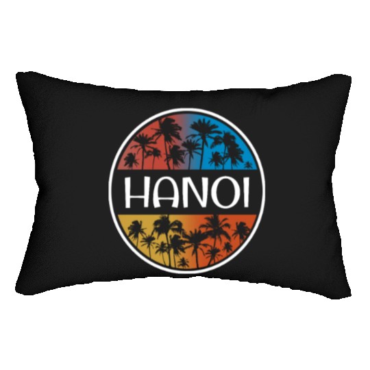 Hanoi Vietnam Stylish Vacation Souvenir Palm Tree Lumbar Pillows