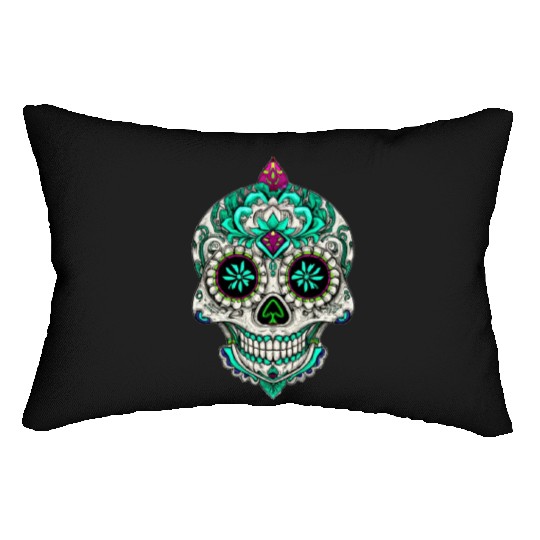 Royal Sugar Skull Lumbar Pillows