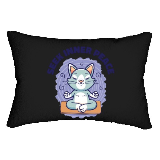 Serenity Cat Yoga Cat Owner Meditation Yoga Fan Lumbar Pillows