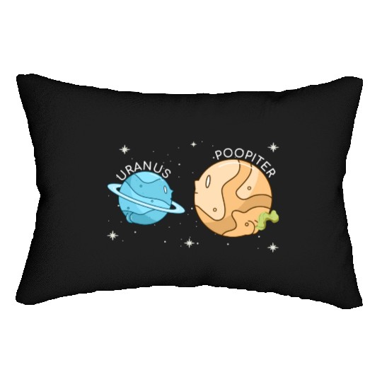 Uranus Poopiter Funny Uranus Planet Space Lover Lumbar Pillows