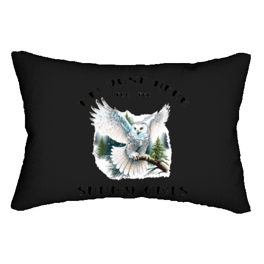 I'm Just Here for the Snow Owls - Birdwatching Lumbar Pillows
