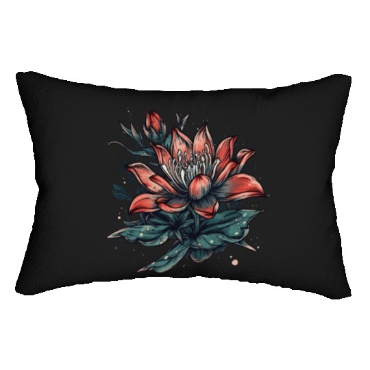 Japanese Spider Lily Soft Anime Aesthetic Flower Lumbar Pillows