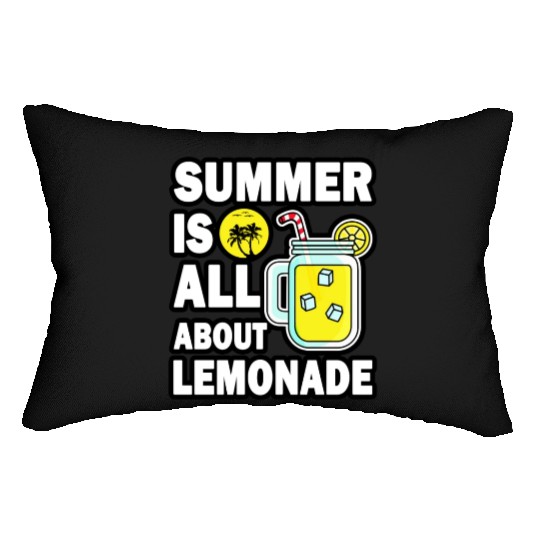 Lemonade Lover Summer Quote Lumbar Pillows