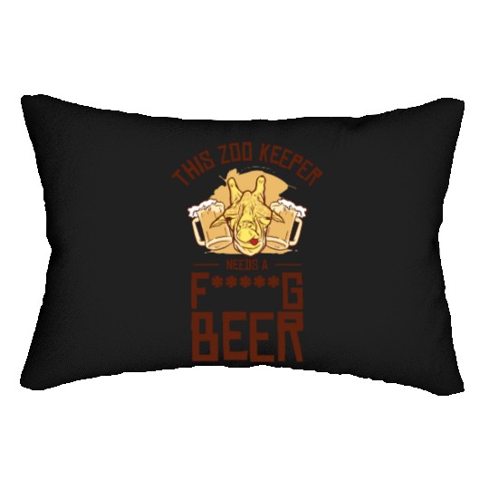 Zookeeper Drinking Beer Zookeeping Beer Lover Lumbar Pillows
