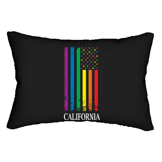 California Pride Month Pride Flag LGBT Community L Lumbar Pillows