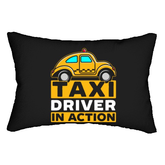 Taxi Driver In Action Taxicab Cab Driver Cabbie Lumbar Pillows