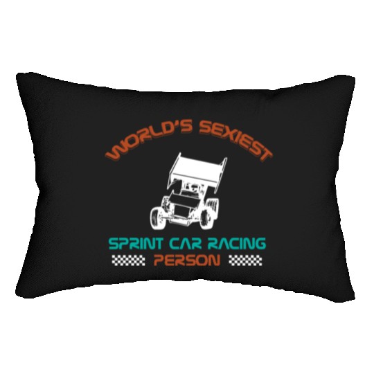 Sprint Car Racing, sprint car, dirt track racers Lumbar Pillows