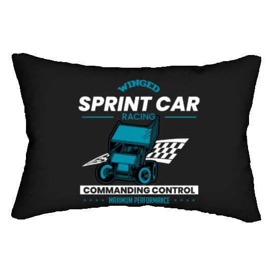 Sprint Car Racing, sprint car, dirt track racers Lumbar Pillows