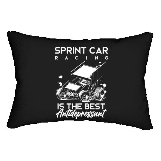 Sprint Car Racing, sprint car, dirt track racers Lumbar Pillows
