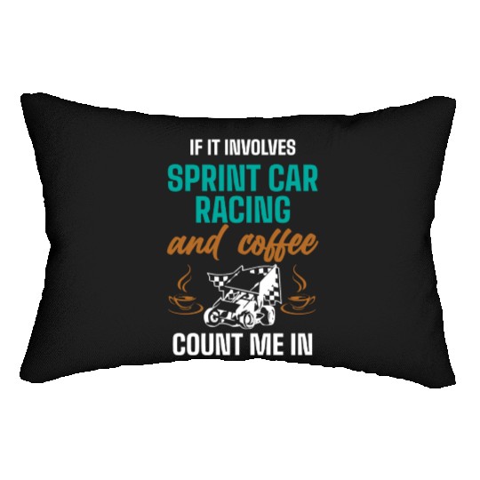 Sprint Car Racing, sprint car, dirt track racers Lumbar Pillows