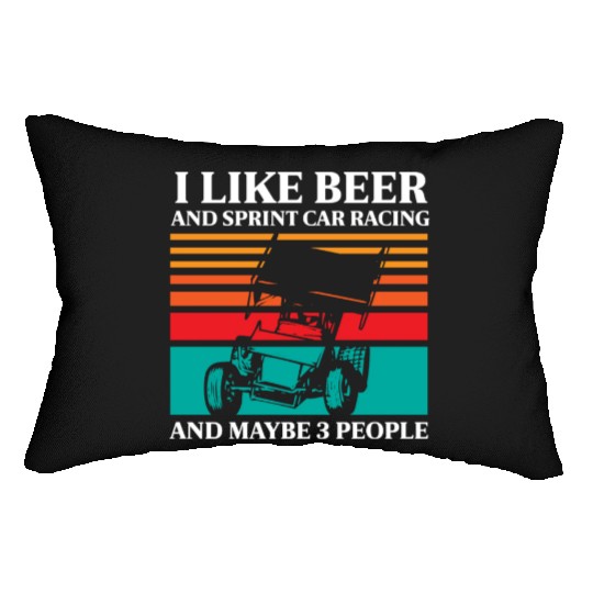 Sprint Car Racing, sprint car, dirt track racers Lumbar Pillows