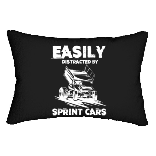 Sprint Car Racing, sprint car, dirt track racers Lumbar Pillows