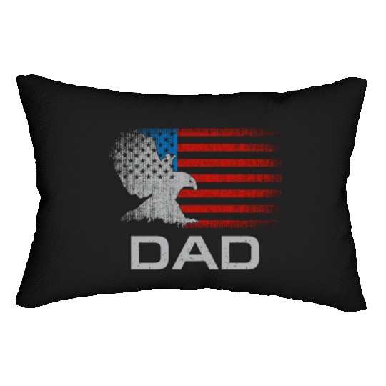 Dad US American Flag For Men Father's Day Husband Lumbar Pillows
