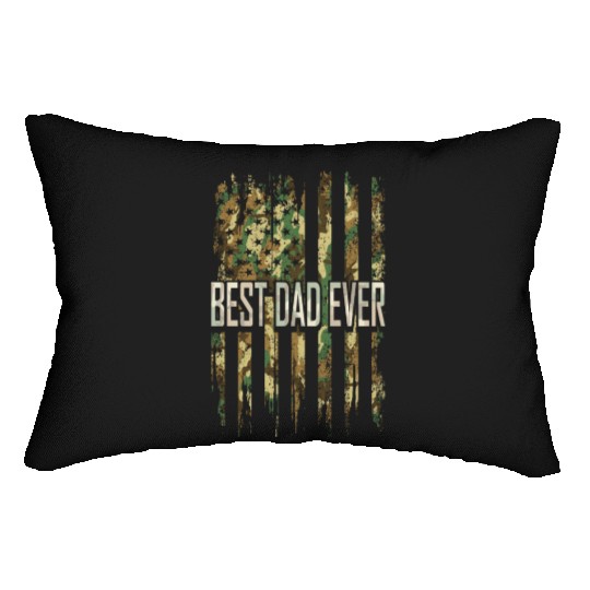 Dad Fathers Day For Men Camouflage US Flag Great Lumbar Pillows