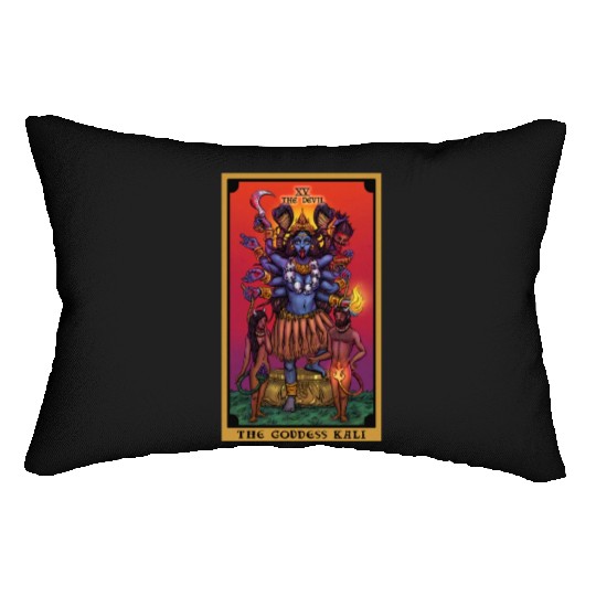 The Goddess Kali in The Devil Tarot Card Lumbar Pillows