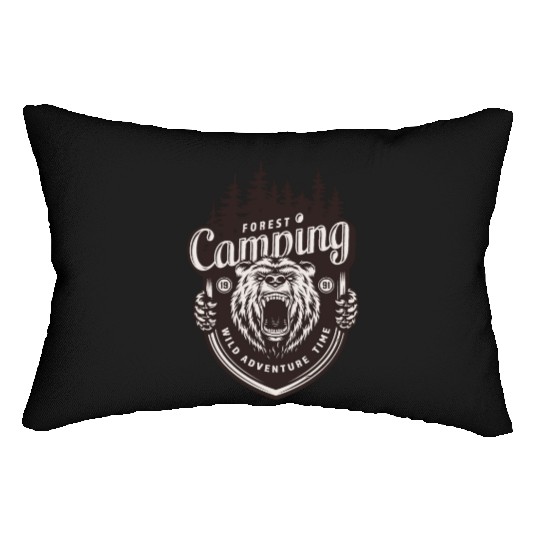 FOREST CAMPING WILD ADVENTURE TIME Lumbar Pillows