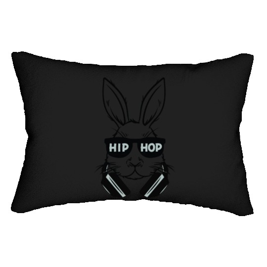 Hip Hop Bunny Easter Rabbit Sunglasses Head Phones Lumbar Pillows