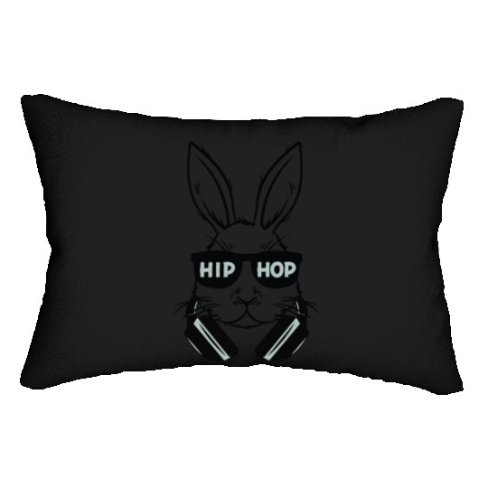 Hip Hop Bunny Easter Rabbit Sunglasses Head Phones Lumbar Pillows