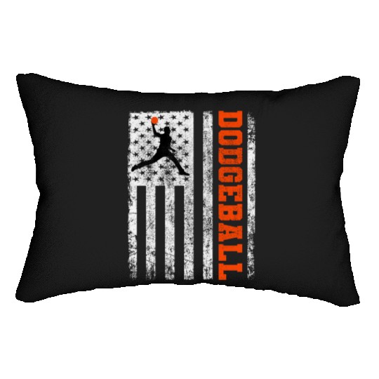 American Flag Dodgeball Player Coach Team Sports Lumbar Pillows