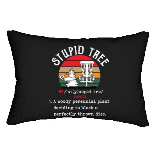 Stupid Tree Disc Golf Funny Frisbee Vintage Disc Lumbar Pillows