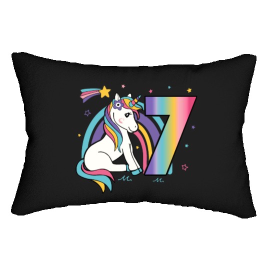 7th birthday Girls Unicorn Lumbar Pillows