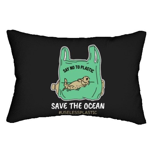 Save The Ocean Seal Save The Earth Environment Lumbar Pillows