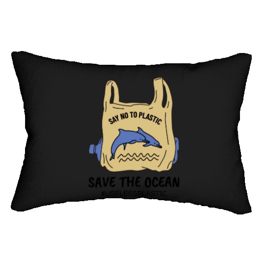 Save The Ocean Dolphins Save The Earth Environment Lumbar Pillows