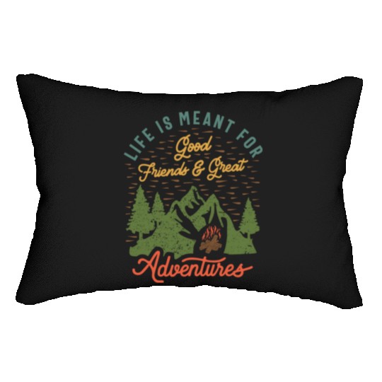 Friends & Adventures - Inspirational Quote Lumbar Pillows