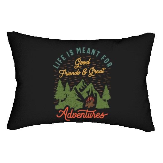 Friends & Adventures - Inspirational Quote Lumbar Pillows