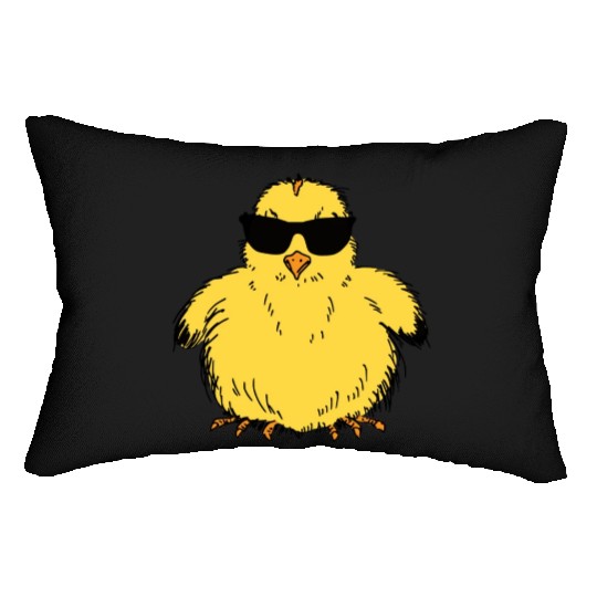 Easter Chick with Sunglasses Lumbar Pillows