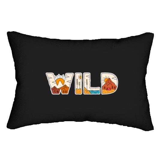 Nature's Wild Words: Embrace the Wilderness Lumbar Pillows