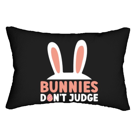 Bunnies Don't Judge - Atheism Easter Lumbar Pillows