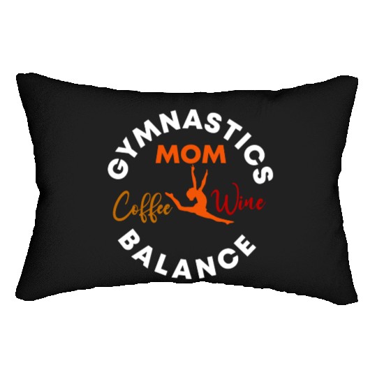 Gymnastics Mom Coffee Wine Balance fitness, gym Lumbar Pillows