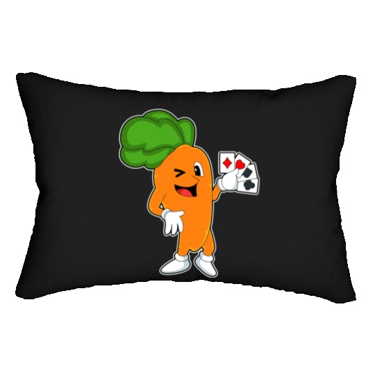 Carrot At Poker With Poker Cards Lumbar Pillows