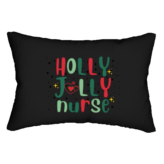 HOLLY JOLLY NURSE 3 Lumbar Pillows