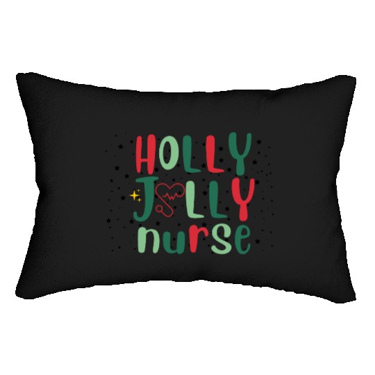 HOLLY JOLLY NURSE Lumbar Pillows