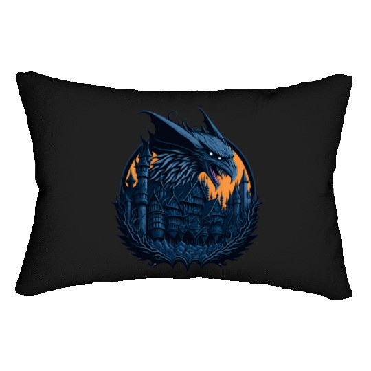 The raven dragon Lumbar Pillows