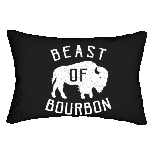 Beast of Bourbon Drinking Whiskey design Bison Buf Lumbar Pillows