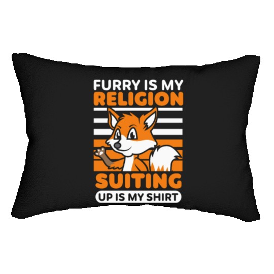 Furry Is My Religion Fox Wolf Anime Fursuit Lumbar Pillows