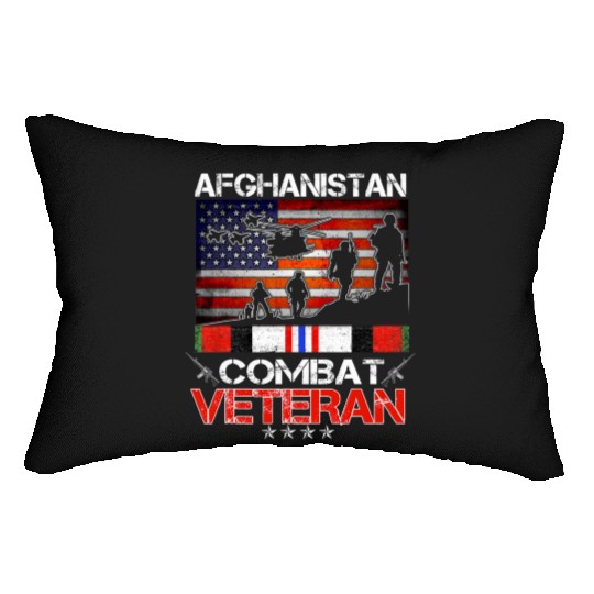 afghanistan combat veteran us veteran military Lumbar Pillows