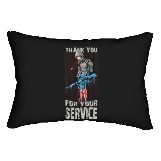 Thank You For Your Service Veteran US Flag Veteran Lumbar Pillows
